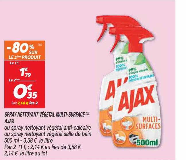 Spray Nettoyant Végétal Multi-surface Ajax