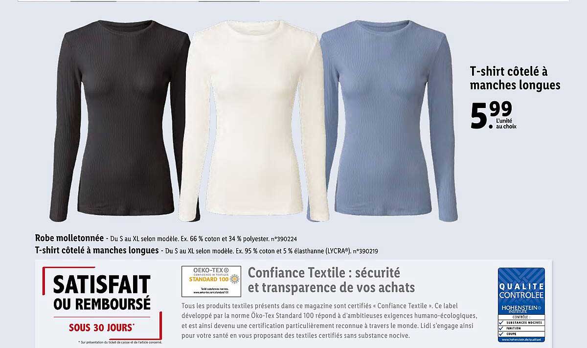 t-shirt côtelé à manches longues