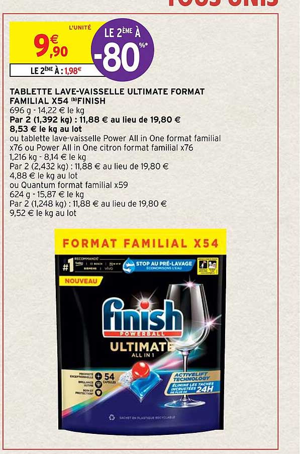 tablette lave-vaisselle ultimate format familial x54 finish