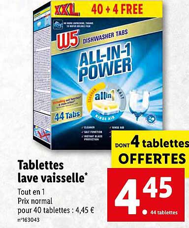 tablettes lave vaisselle