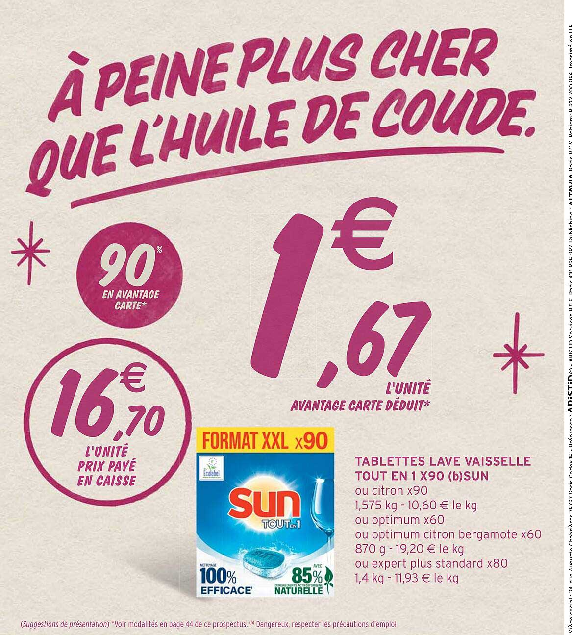 tablettes lave vaisselle tout en 1 x90 sun