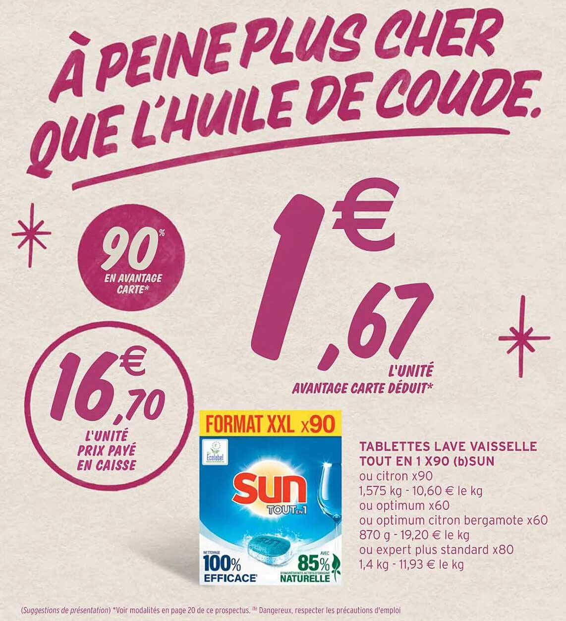 tablettes lave vaisselle tout en 1 x90 sun