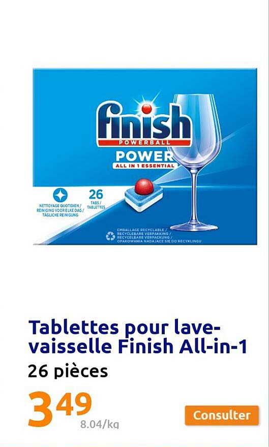 tablettes pour lave-vaisselle finish all-in-1