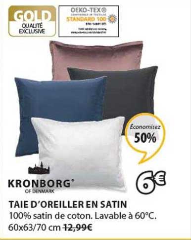 taie d'oreiller en satin kronborg