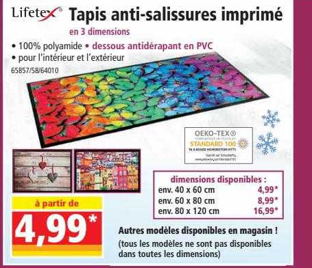 tapis antisalissures imprimé lifetex