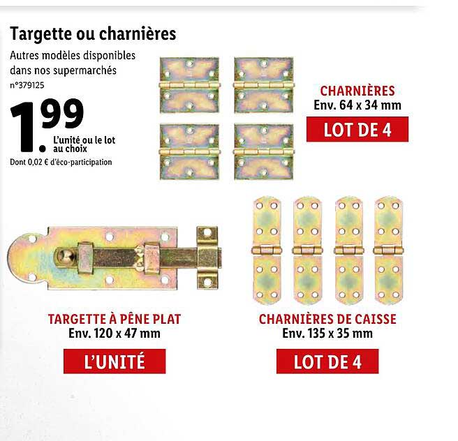 targette ou charnières