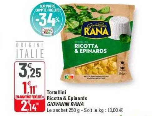 tortellini ricotta & epinards giovanni rana
