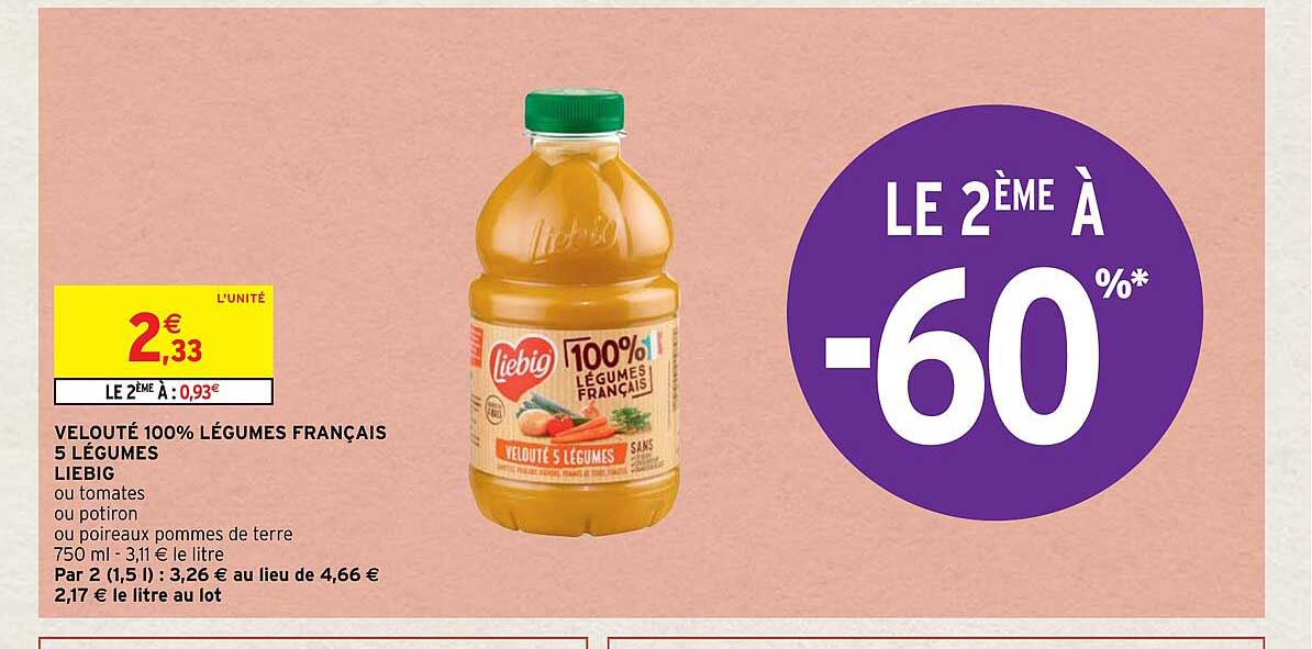 Velouté 100%  Légumes Français 5 Légumes Liebig