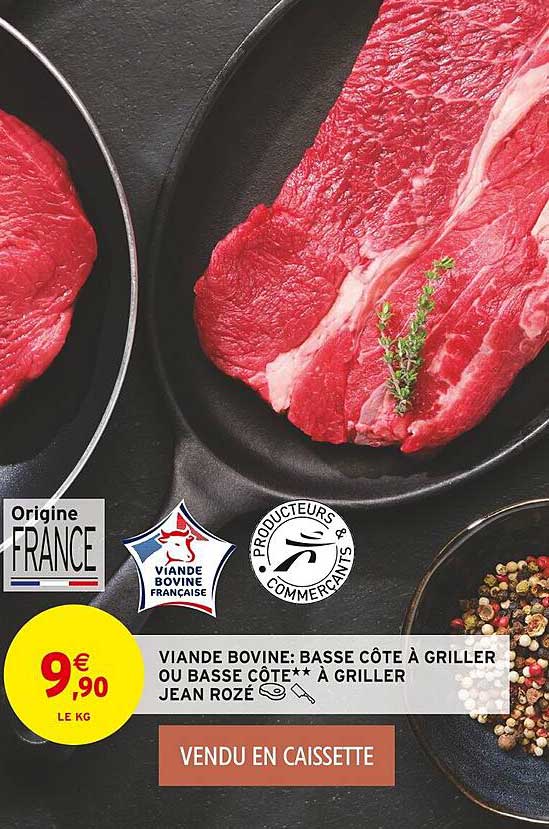 viande bovine : basse côte à griller ou basse côte à griller jean rozé
