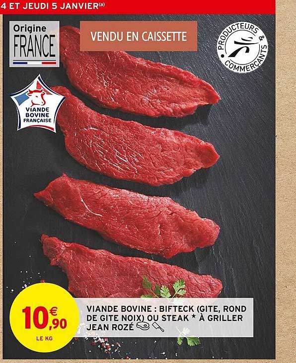 viande bovine : bifteck gite rond de gite noix ou steak à griller jean rozé