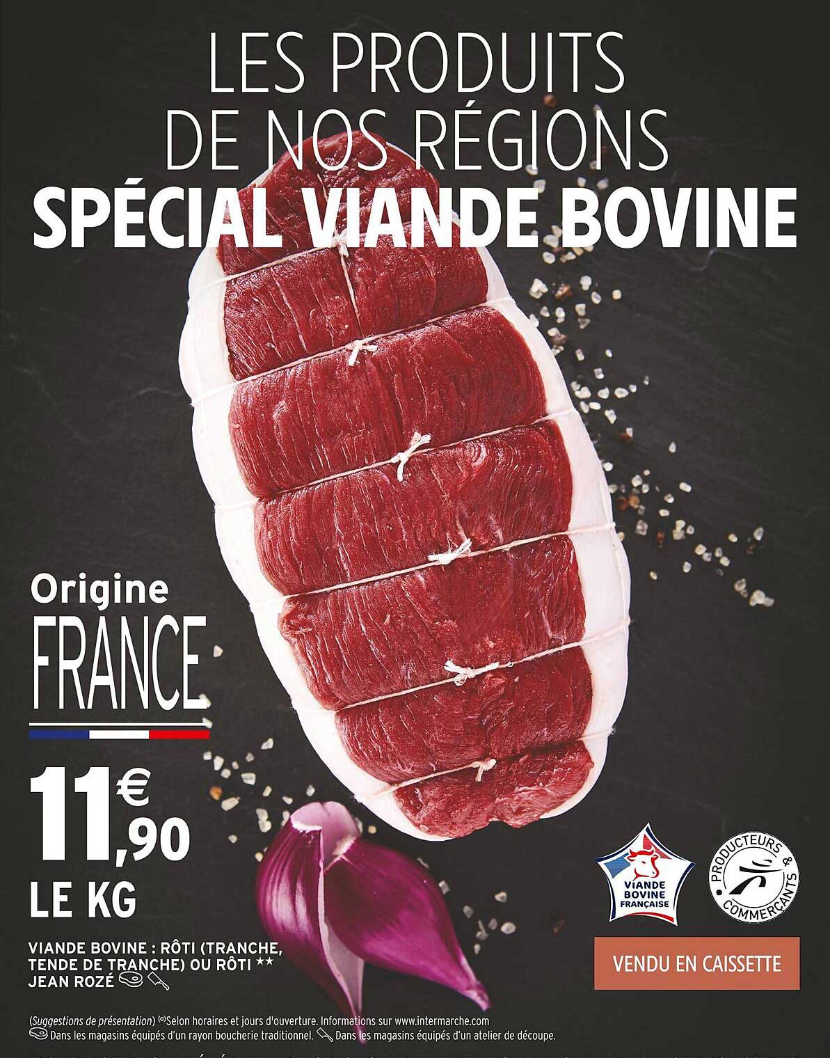 viande bovine : rôti tranche tende de tranche ou rôti jean rozé