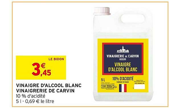 vinaigre d'alcool blanc vinaigre de carvin