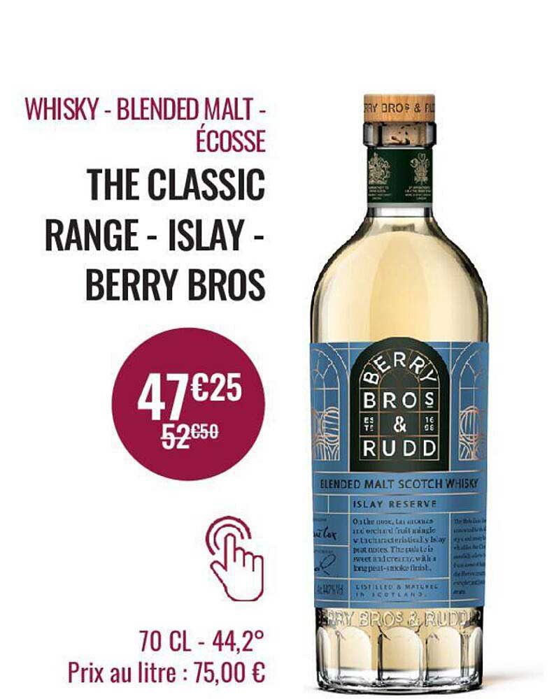 whisky - blended malt - écosse the classic range - islay - berry bros