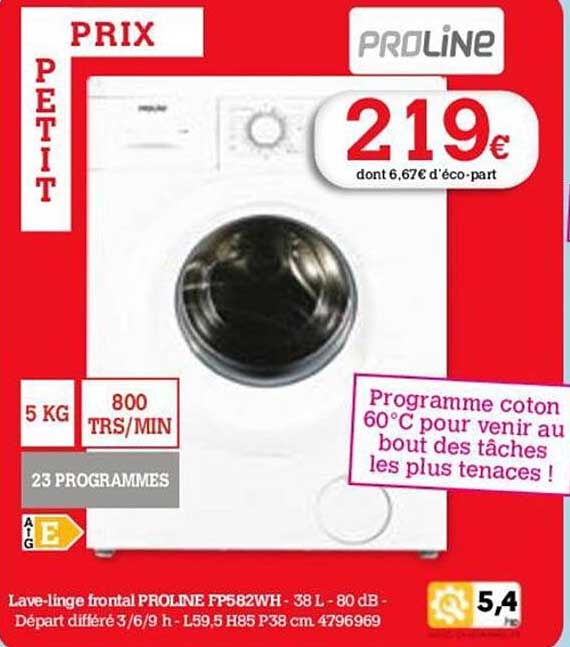 lave-linge frontal proline