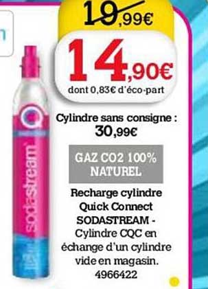 recharge cylindre quick connect sodastream