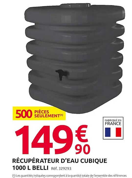 récupérateur d'eau cubique 1000 l belli