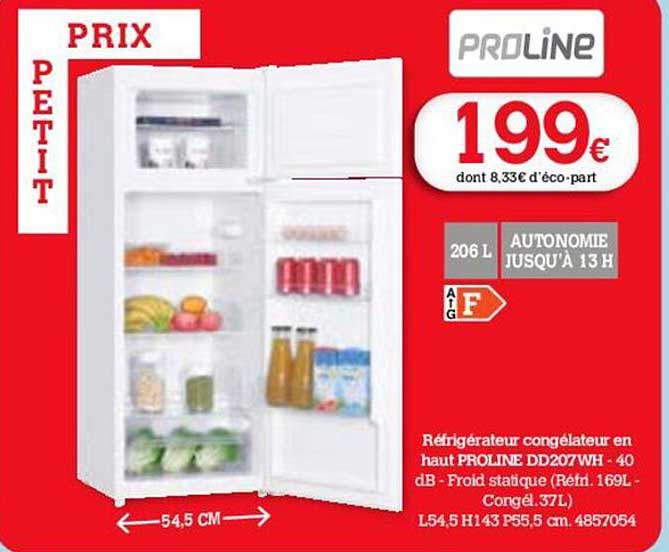Réfrigérateur Congélateur En Haut Proline