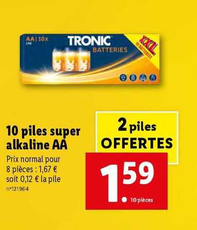 10 Piles Super Alkaline Aa Tronic