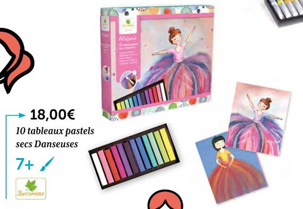 10 tableaux pastels secs danseuses