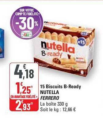 15 biscuits b-ready nutella ferrero