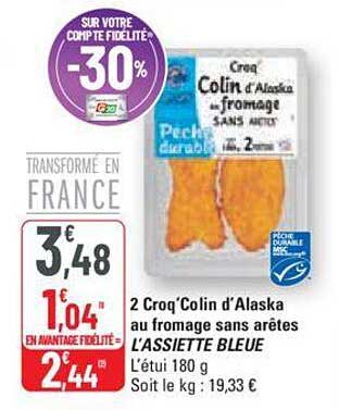 2 croq'colin d'alaska au fromage sans arêtes l'assiette bleue