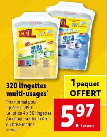 320 lingettes multi-usages