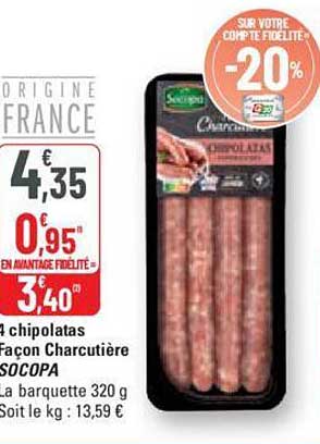 4 chipolatas façon charcutière socopa