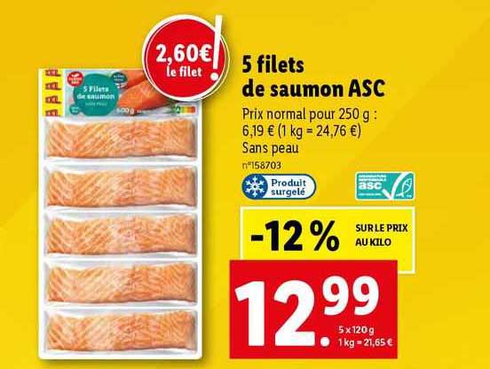 5 Filets De Saumon Asc