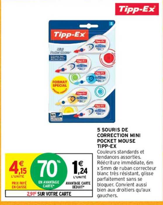 5 souris de correction mini pocket mouse tipp-ex