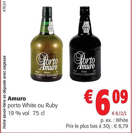 amuro porto white ou ruby 19% vol.