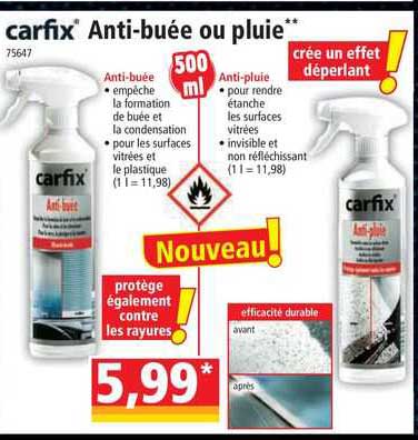 anti-buée ou pluie carfix