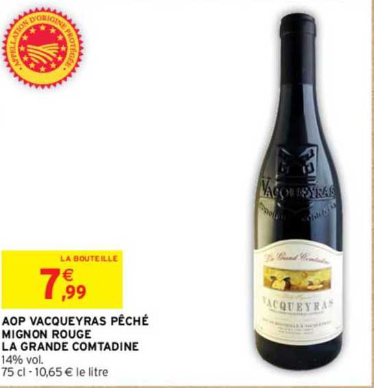 aop vacqueyras pêché mignon rouge la grande comtadine