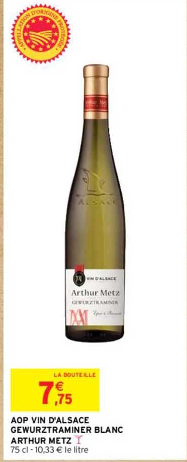 aop vin d'alsace gewurztraminer blanc arthur metz