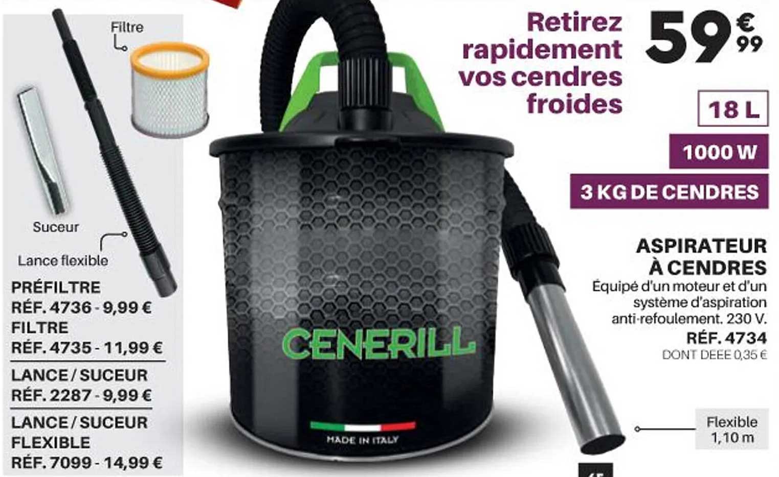 aspirateur à cendres