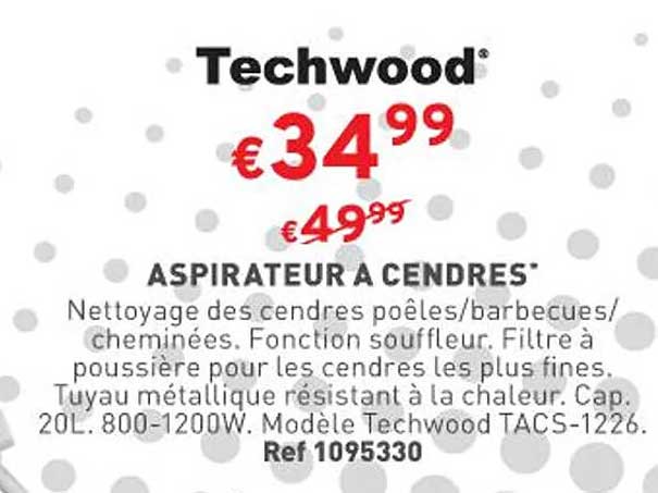 aspirateur à cendres techwood