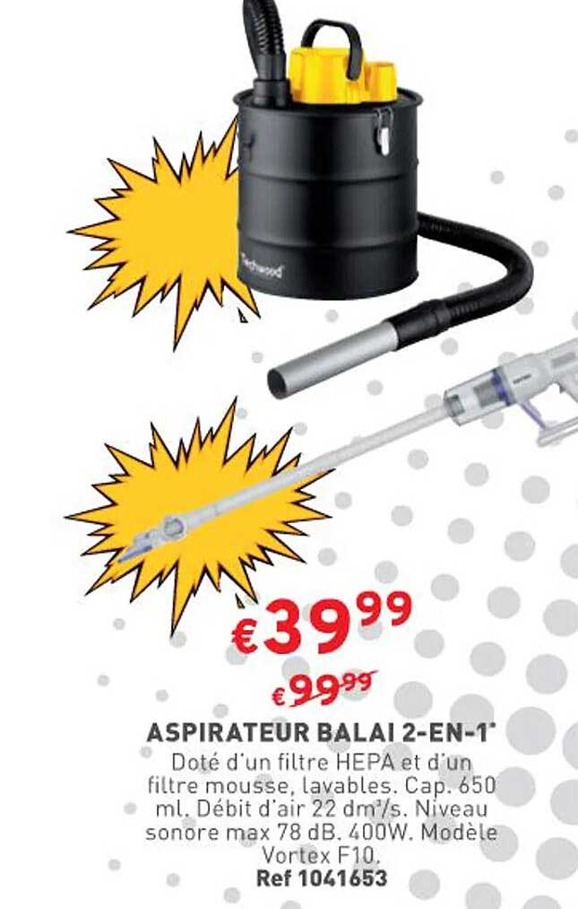 aspirateur balai 2-en-1 techwood