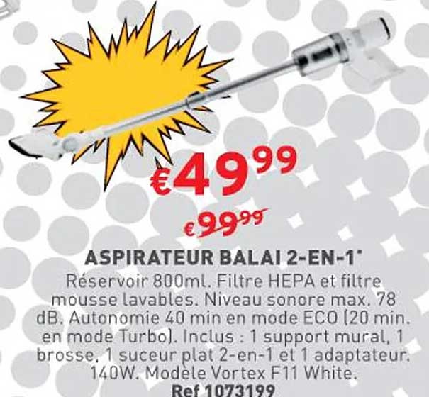 aspirateur balai 2-en-1