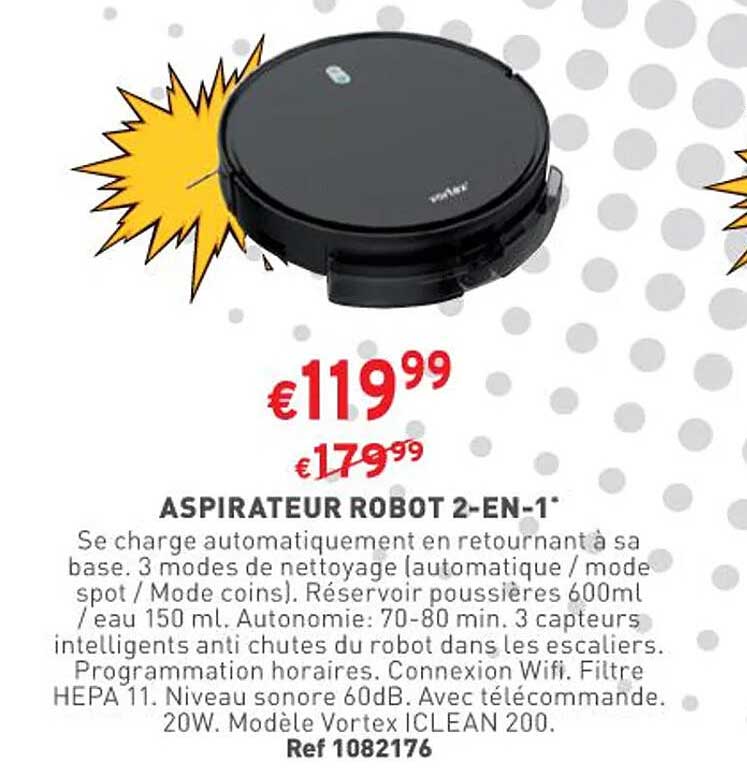 aspirateur robot 2-en-1