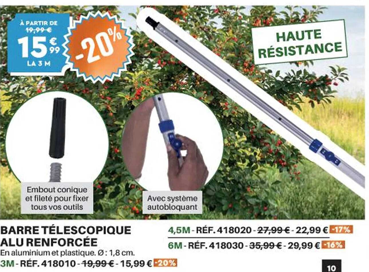 Barre Télescopique Alu Renforcée