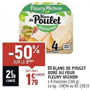 blanc de poulet doré au four fleury michon