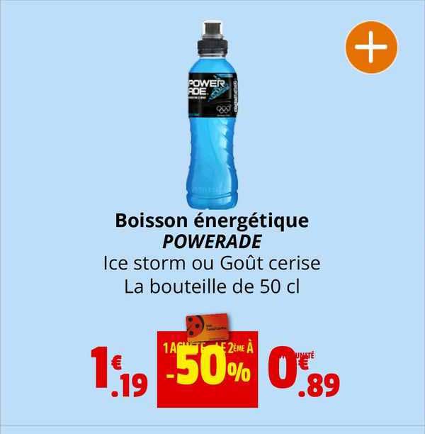 boisson énergétique powerade ice storm ou goût cerise