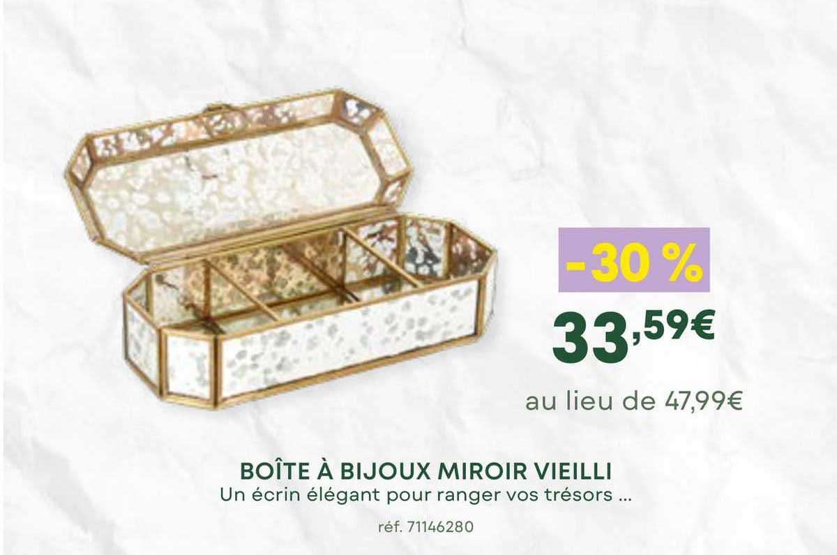 boîte à bijoux miroir vieilli