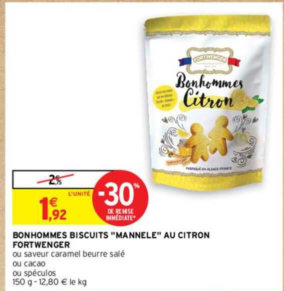 bonhommes biscuits "mannele" au citron fortwenger