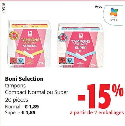 Boni Selection Tampons Compact Normal Ou Super