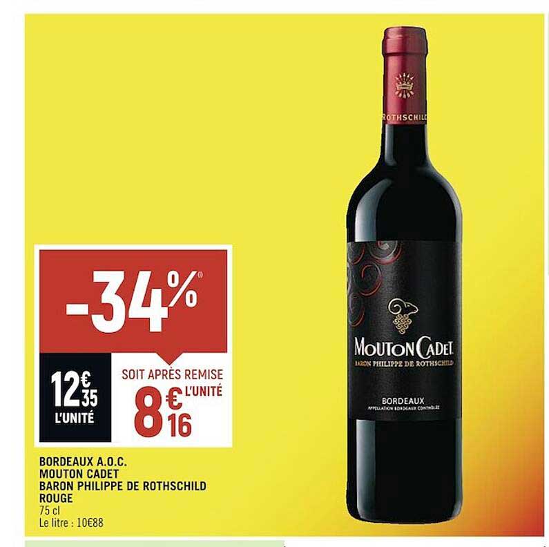 bordeaux a.o.c. mouton cadet baron philippe de rothschild rouge