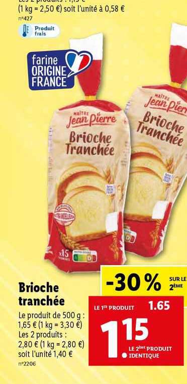 brioche tranchée maître jean pierre