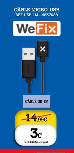 câble micro-usb wefix