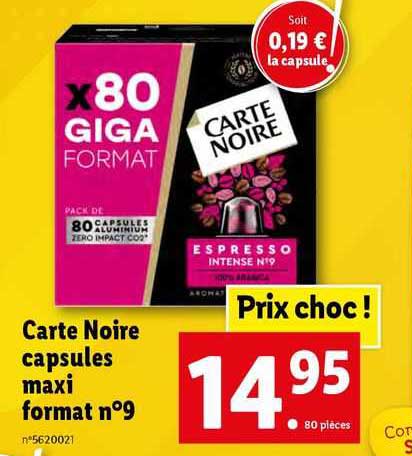 carte noire capsules maxi format n°9