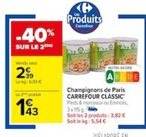 Champignons De Paris Carrefour Classic