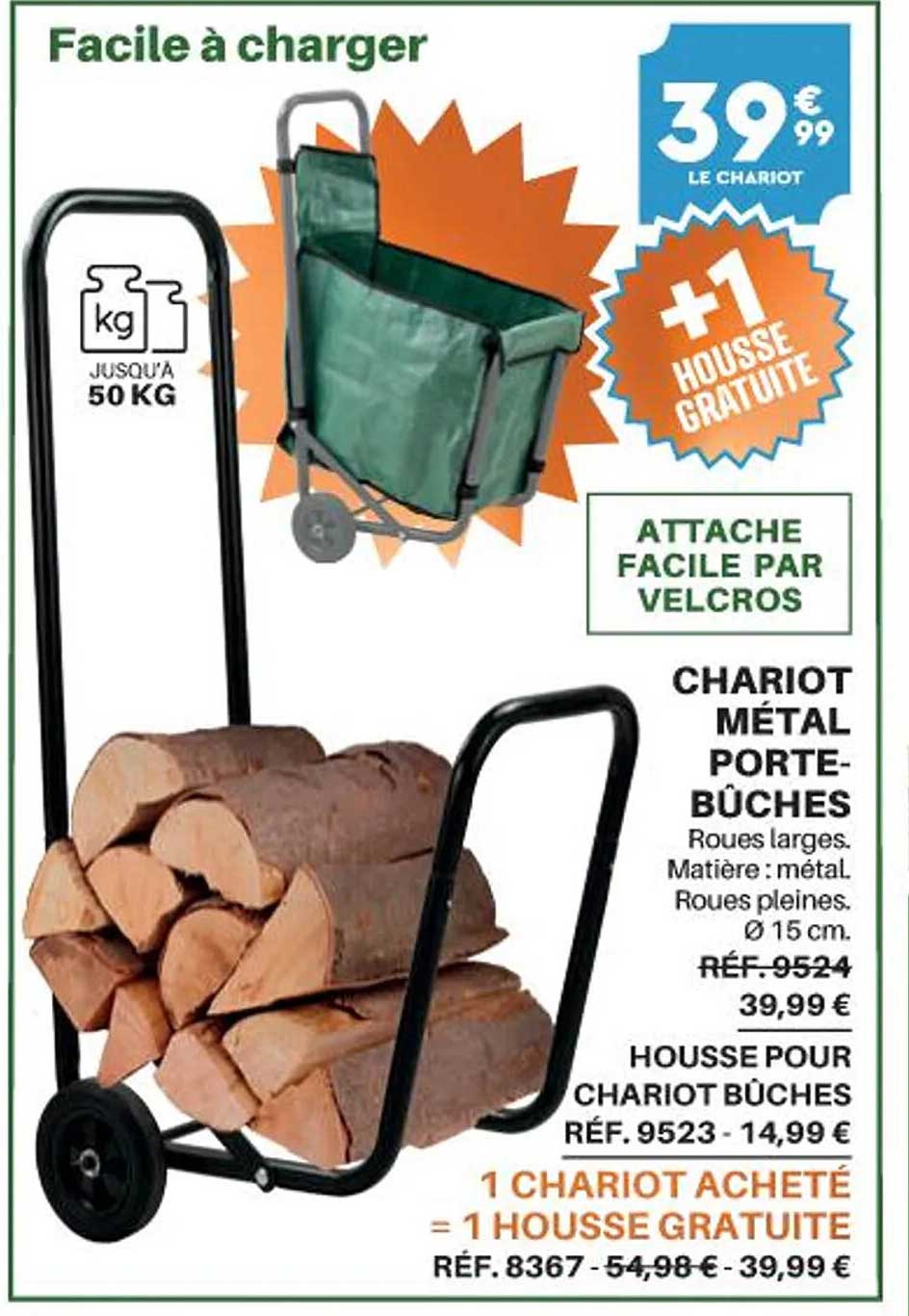 Chariot Métal Porte-bûches